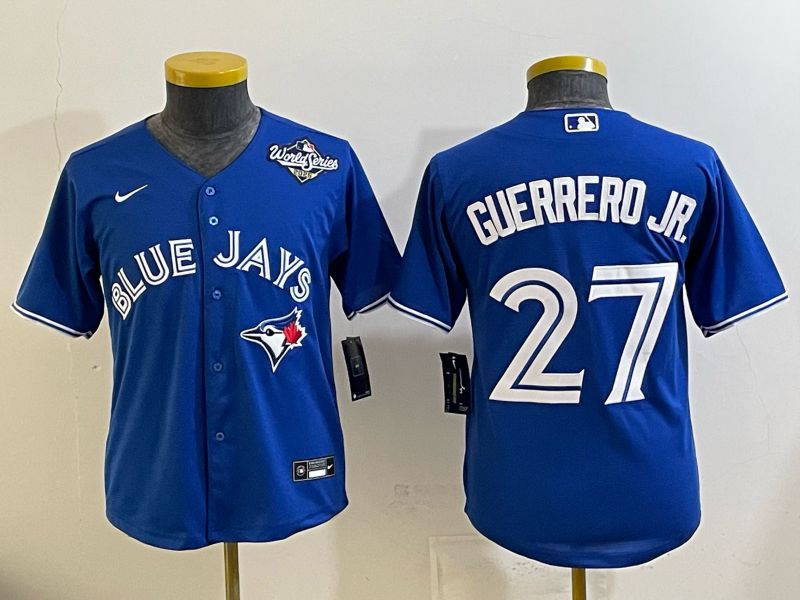 Youth 2025 Toronto Blue Jays #27 Guerrero jr blue Game Nike MLB Jersey style 03->youth mlb jersey->Youth Jersey